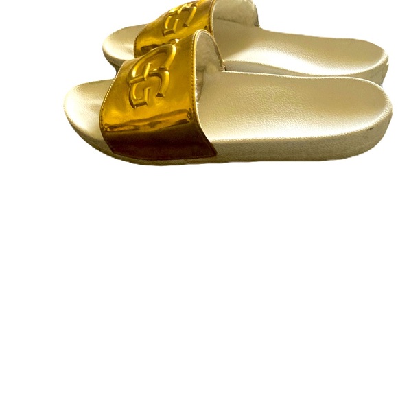 Women’s Gold  Ugg Sandals sz10 - Picture 2 of 2